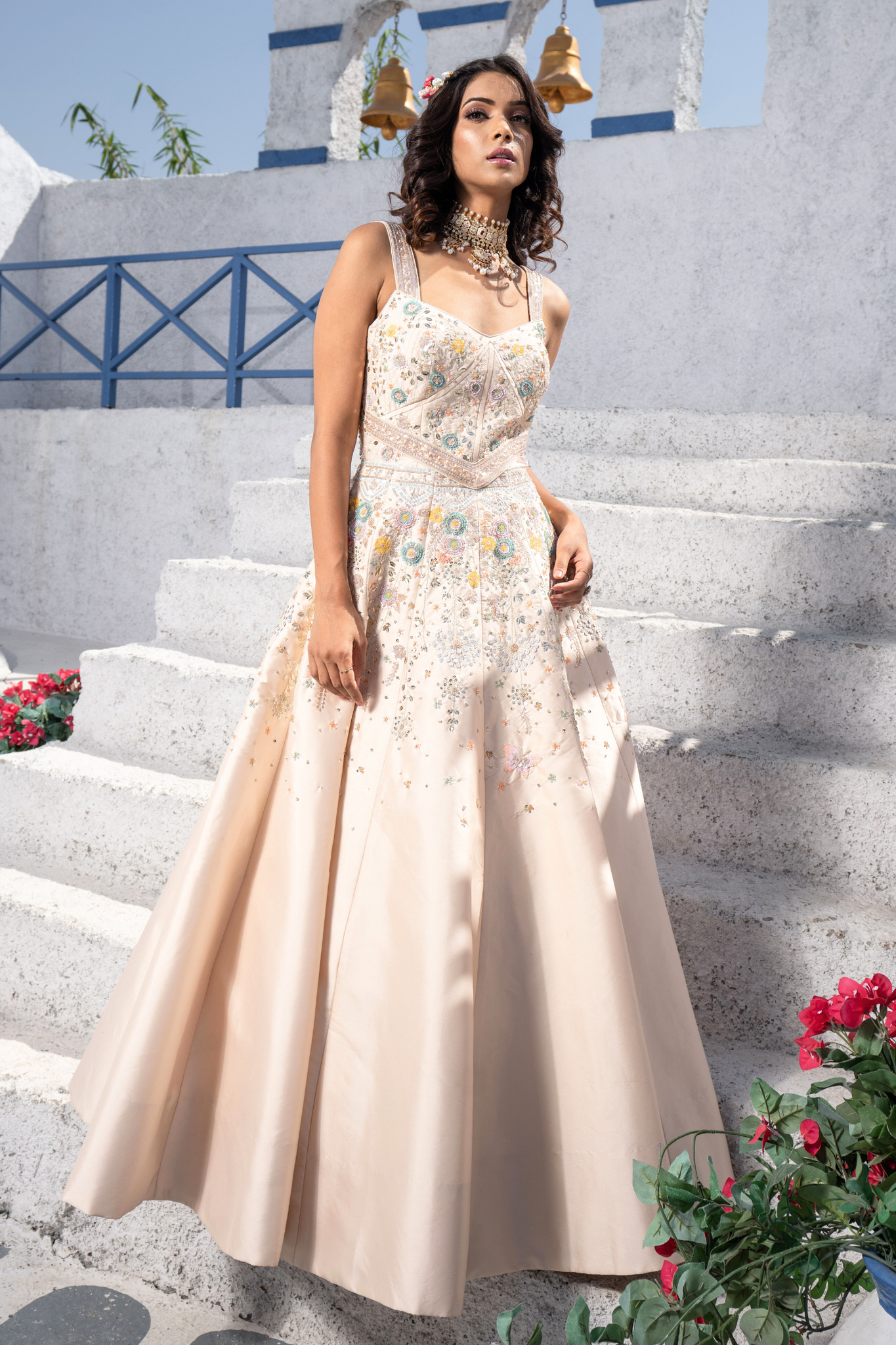 Strapless Moira Gown with Floral Spray – Catherine Regehr